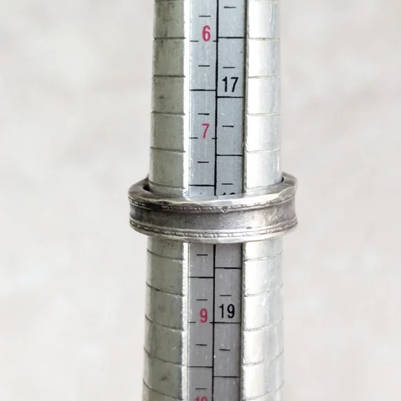 Vintage Sterling Silver Ring Turquoise Green 8.5 - Picture 12 of 13